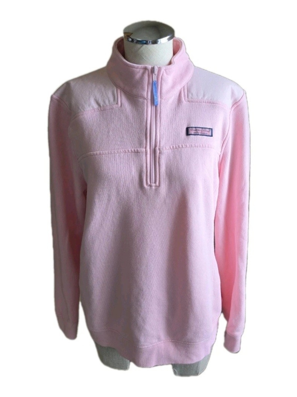 Vineyard Vines 1/4 Zip Pink Pullover Long Sleeve Mock Neck Sweatshirt Size XL